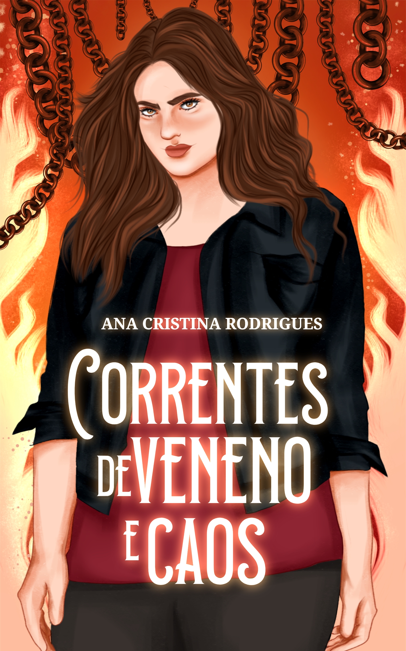 Capa de Correntes de Veneno e Caos por Ana Cristina Rodrigues